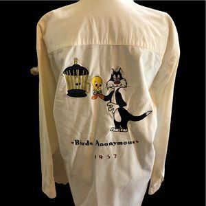 Warner Bros Acme Clothing Co 1993 Vtg Men’s Cotton Shirt Birds Anonymous 1957